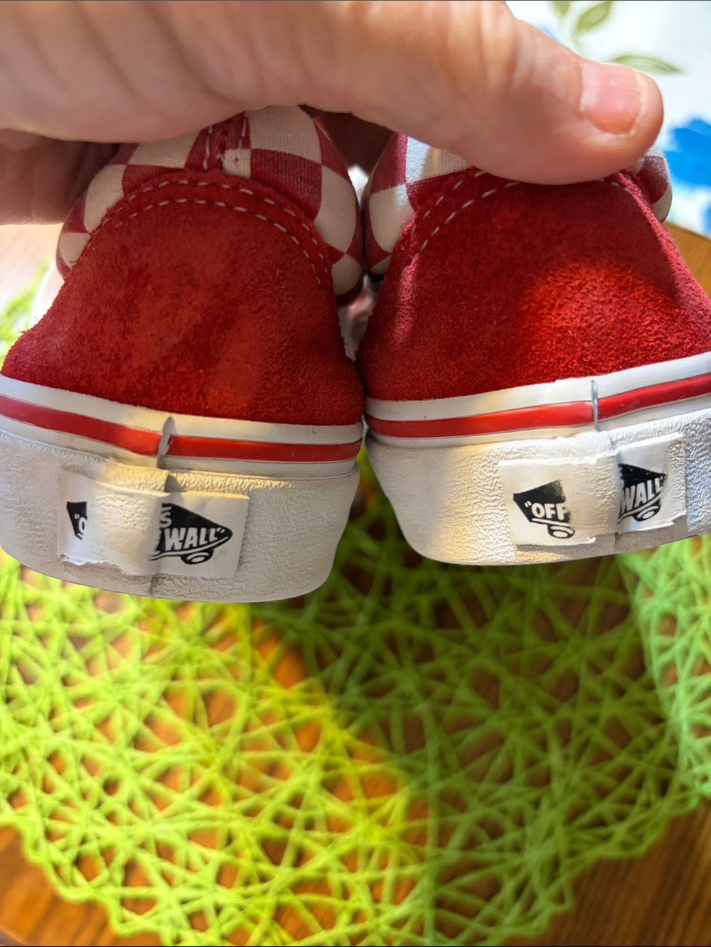 Vans Red and White Checkerboard Old Skool Sneakers - Picture 6 of 8